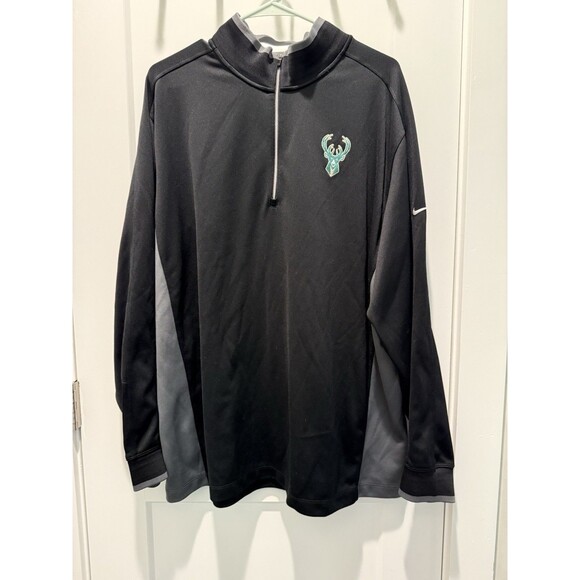 Milwaukee Bucks Jacket Mens XXL NBA Basketball Nike Dri Fit Pullover 1/4 Zip - Picture 1 of 6